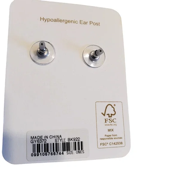 J CREW PAISLEY STUD EARRINGS SILVER COATED NICKLE FREE HYPOALLERGENIC - Picture 5 of 5